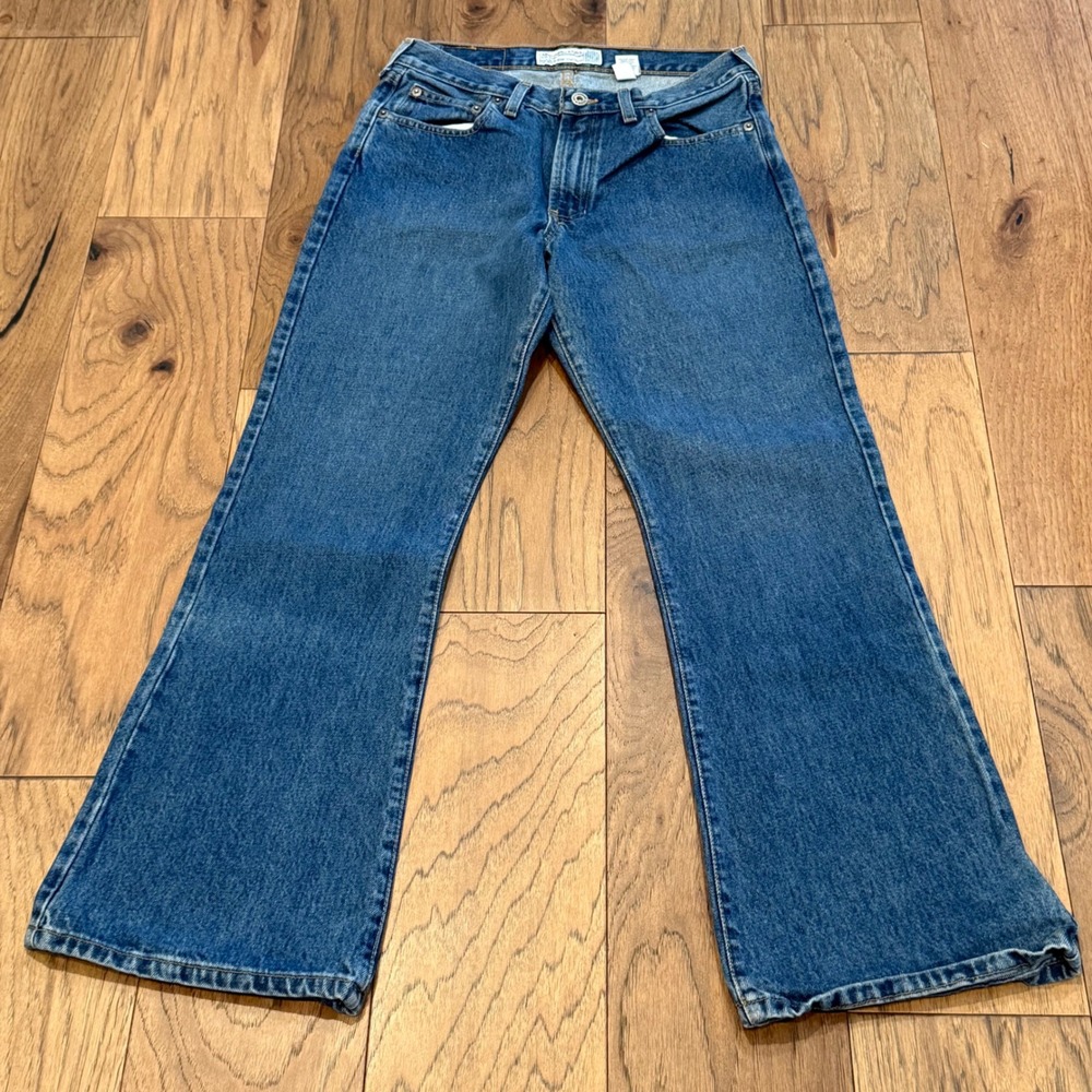 Abercrombie & Fitch Slouch Jeans Womens 6 Blue‎ Wide Leg 100% Cotton Made in USA